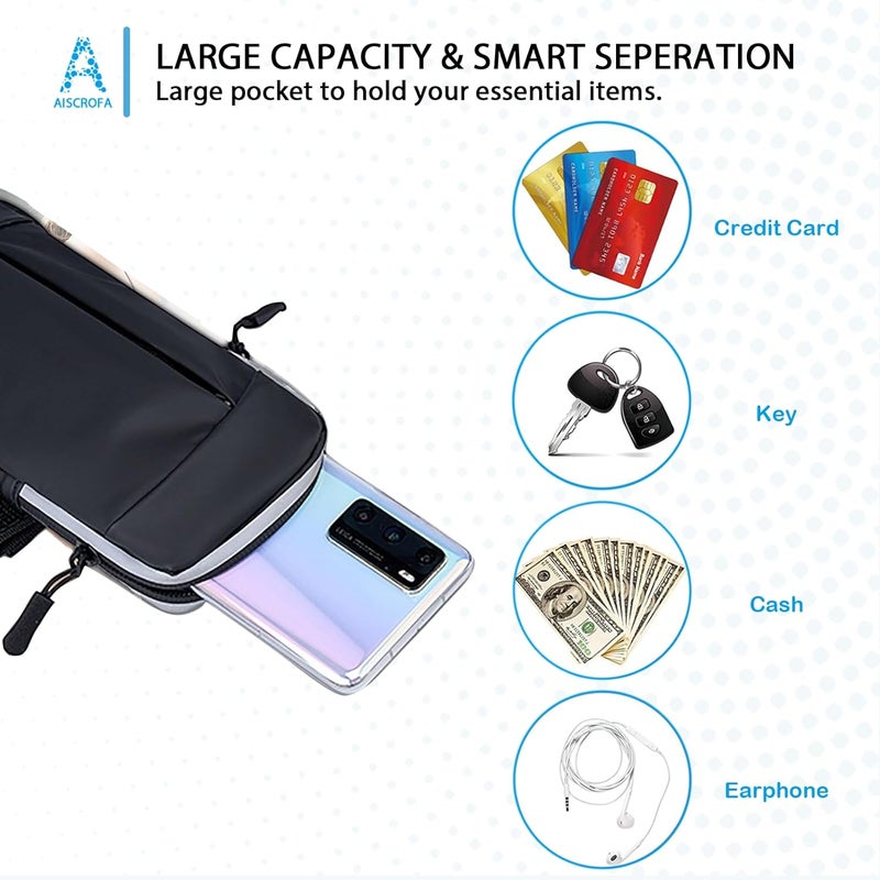 AiScrofa Phone Holder Arm Bands for Running Armband Small Crossbody Bags for Women Kids,iPhone 15 14 13 12 11 Pro Max Xs Xr X 6 7 8 Plus SE Mini Galaxy Ultra Edge S24 S23 Note - Image 3